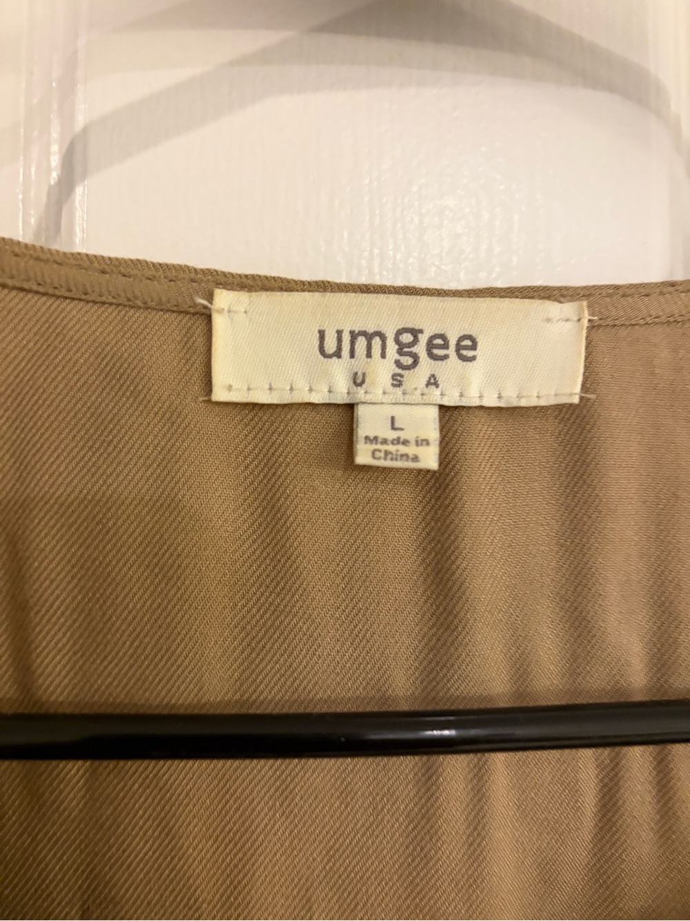 Umgee Babydoll Tunic Dress Tribal Boho Puff Sleeve Tan Large - Picture 5 of 7